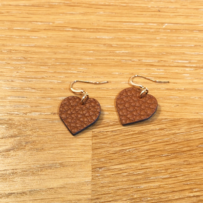 Leather earrings - Heart