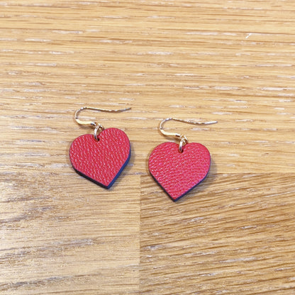 Boucles d'oreilles en cuir - Coeur