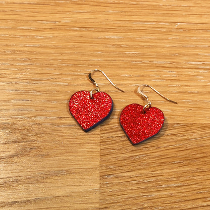 Leather earrings - Heart