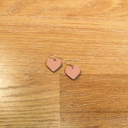 Leather earrings - Heart