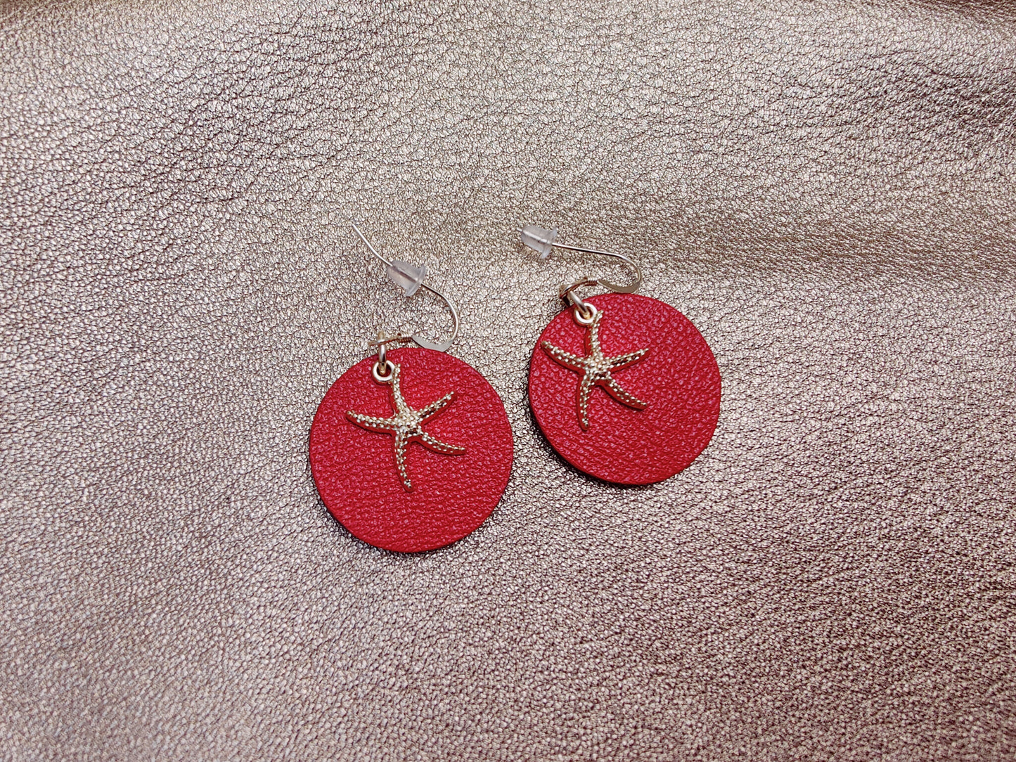 Leather earrings - Starfish