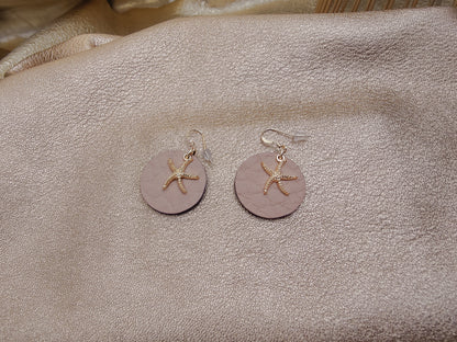 Boucles d'oreilles en cuir - Etoile de Mer